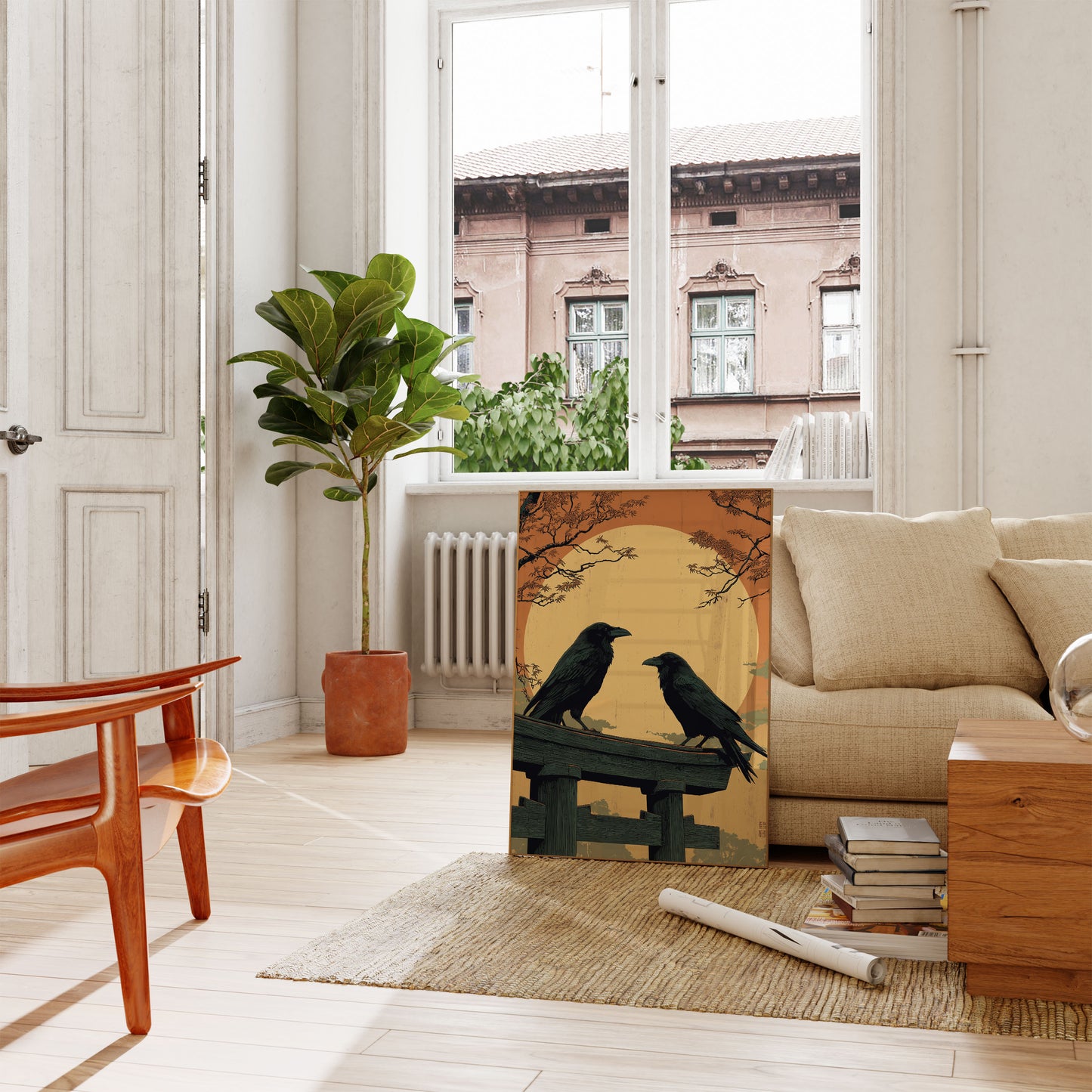 Affiche de la Lune Dorée aux Deux Corbeaux