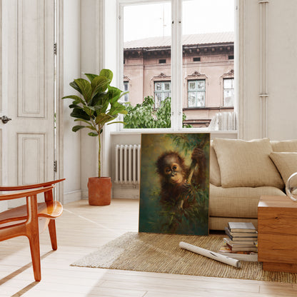 Young Orangutan in Jungle Poster