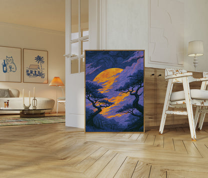 Moonlit Forest Night Poster