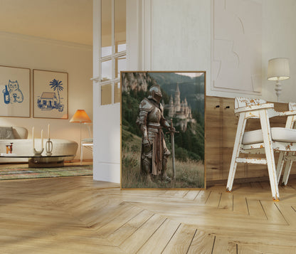 Medieval Knight's Castle Guardian Poster