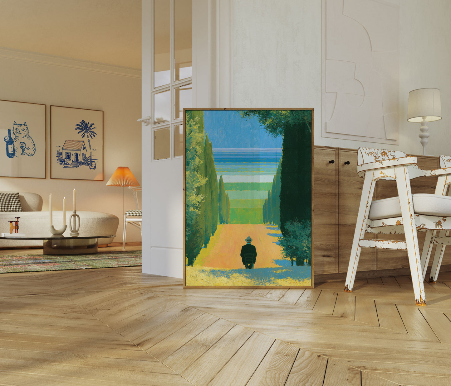 Poster de l'homme regardant l'horizon lointain