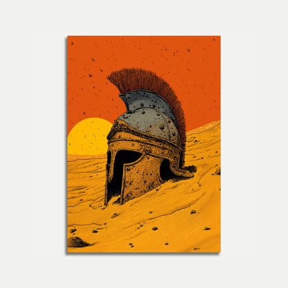 Ancient Warrior Desert Sunset Poster