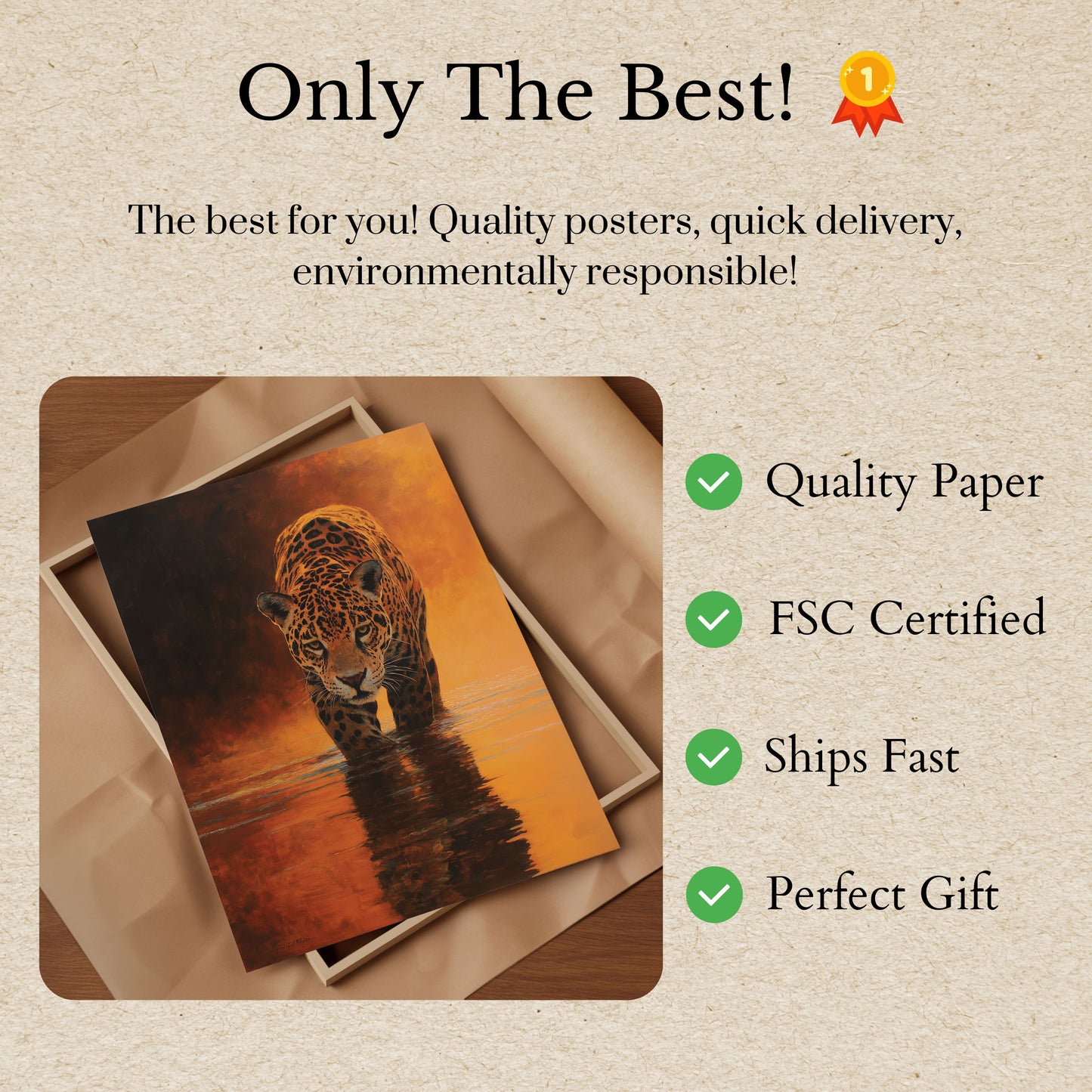 Affiche Jaguar dans les Eaux Dorées