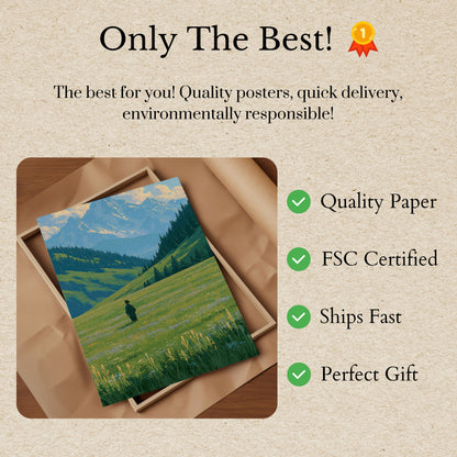 Mountain Meadow Hiker Poster