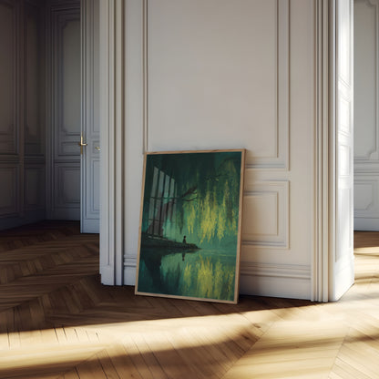 Solitary Contemplation by the Willow Poster