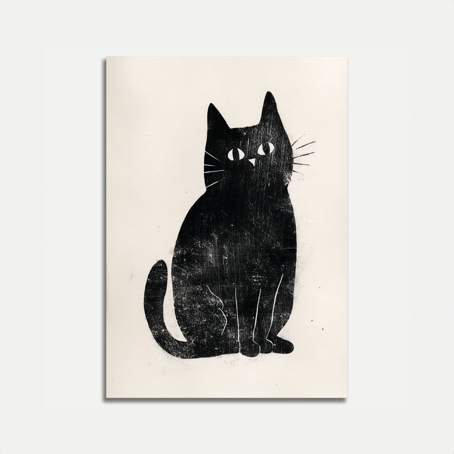 Schwarze Katze starrender Blick Poster