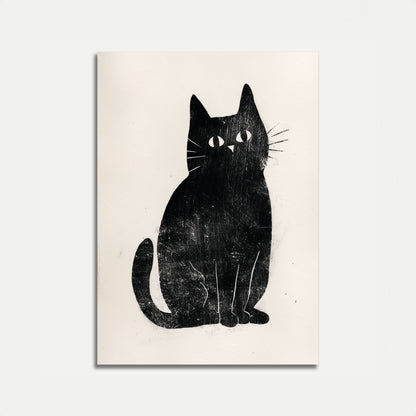 Schwarze Katze starrender Blick Poster