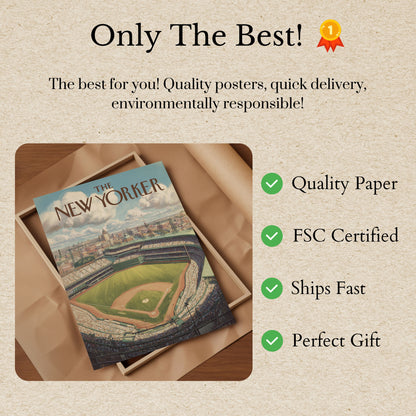 The New Yorker Baseball Stadium Poster