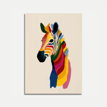 Rainbow Zebra Modern Art Poster