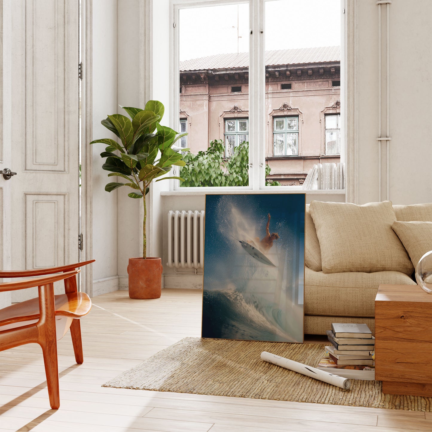 Epic Surfing Wave Explosion Poster