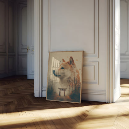 Spirit of Autumn Shiba Poster