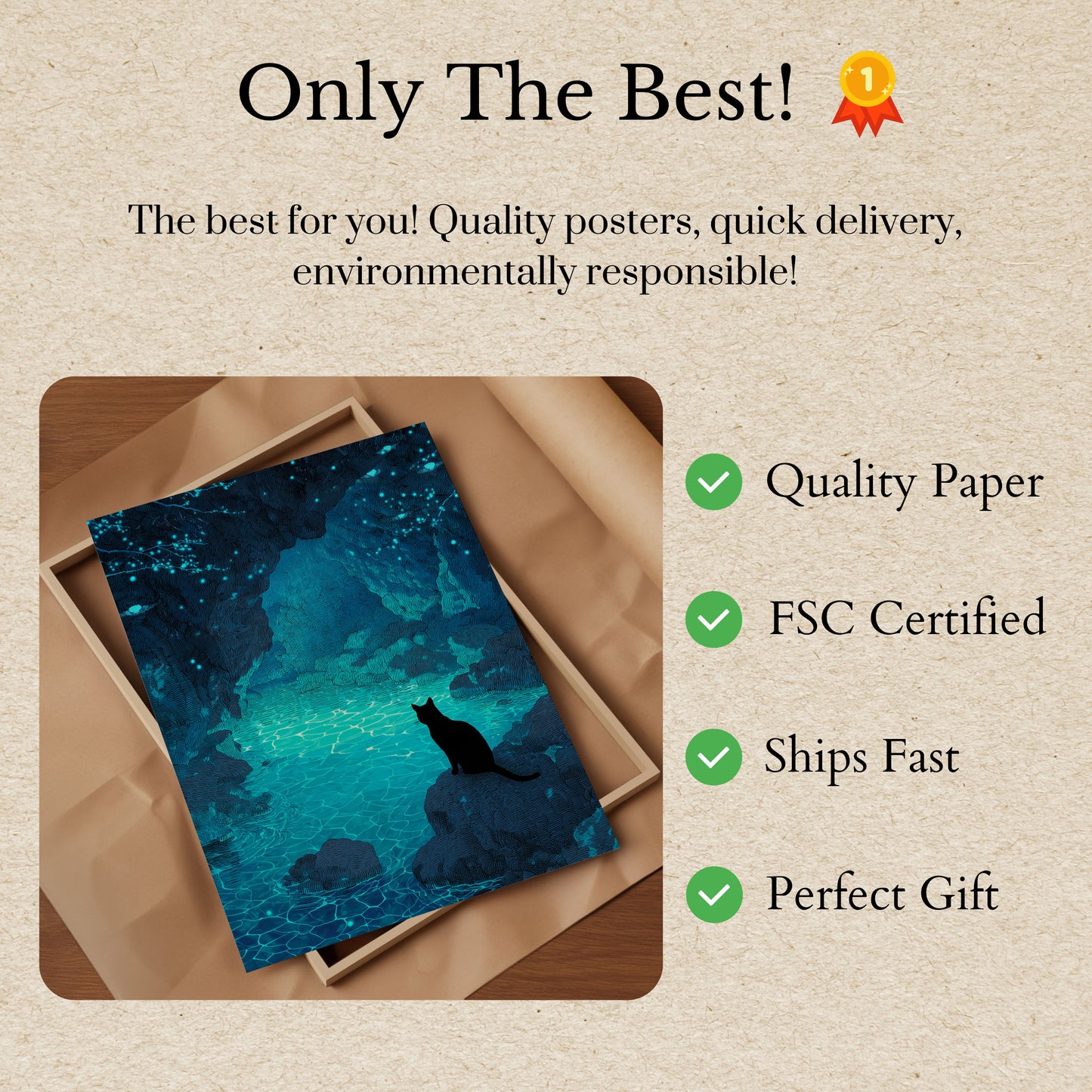 Gatto presso la Grotta Luminosa Poster