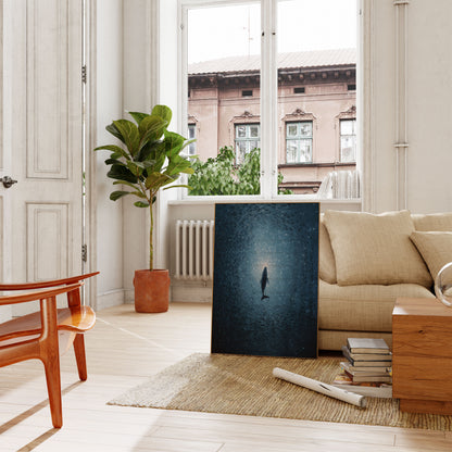 Whale in Starry Ocean Poster