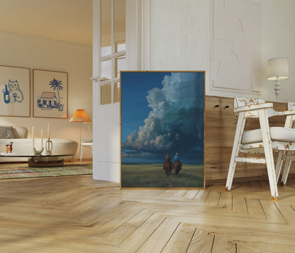 Cowboys Witnessing Storm Poster