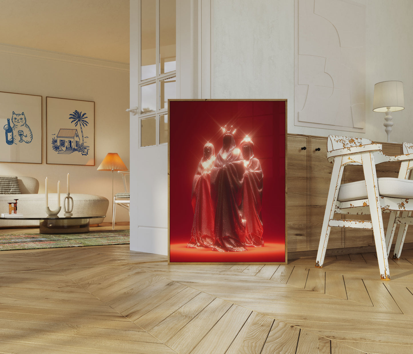 Celestial Siluetter Kunglig Affisch