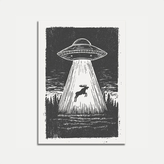 Moose UFO Abduction Poster