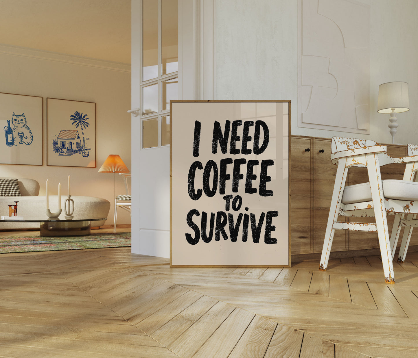 I Need Coffee to Survive Poster