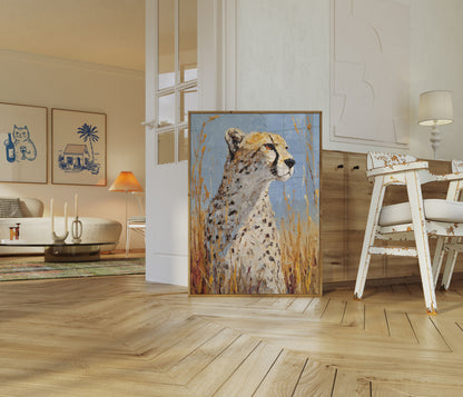 Majestic Cheetah in Grasslands Poster