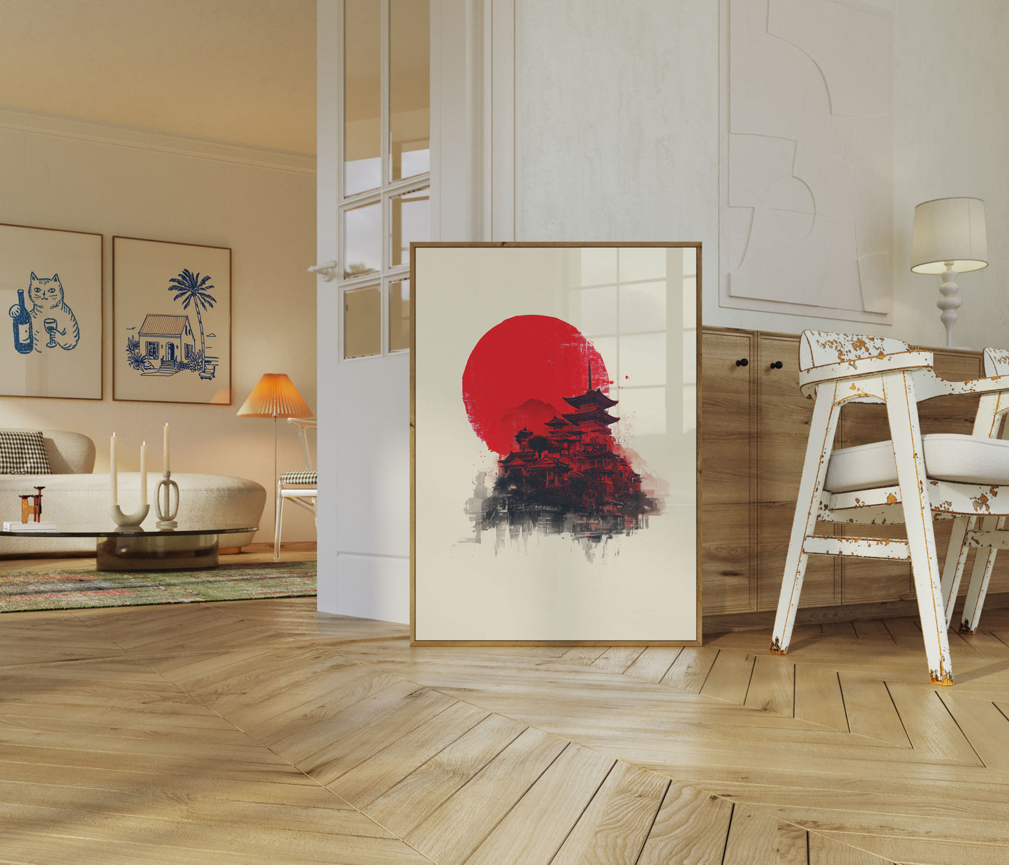 Kyoto Karmínový Východ Slunce Plakát