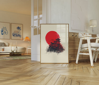 Kyoto Karmínový Východ Slunce Plakát