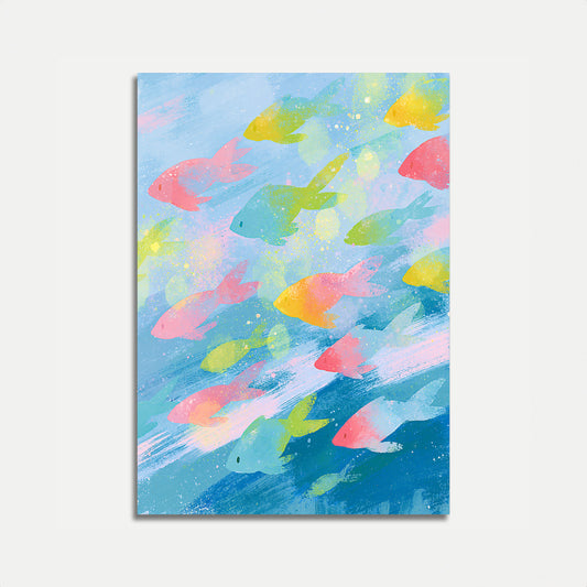 Colorful Fish School Poster