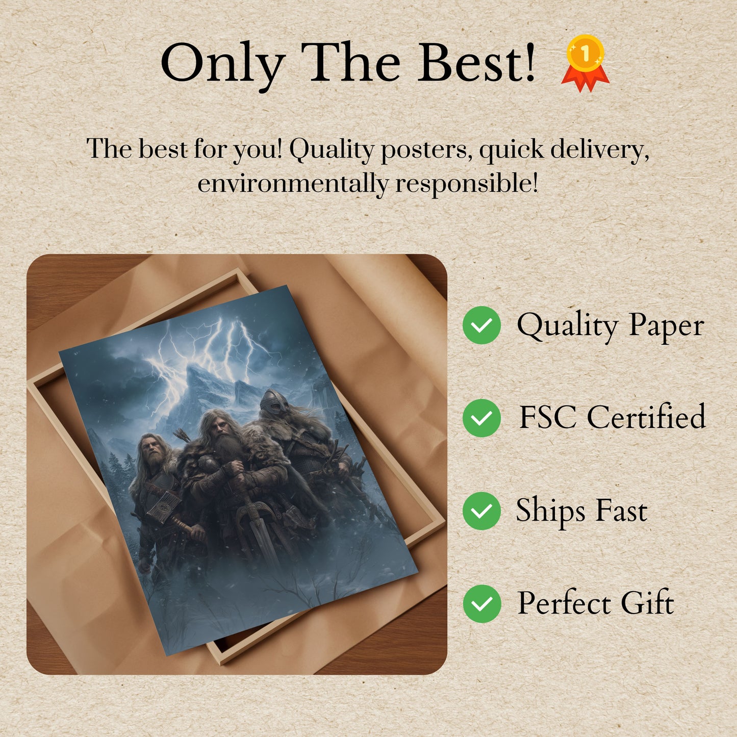 Thunderous Viking Warriors Poster