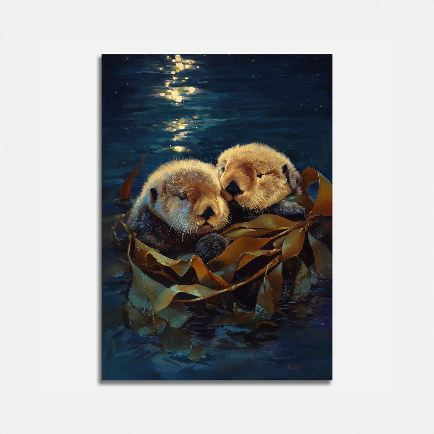 Poster di Lontre Marine che si Tengono per Mano