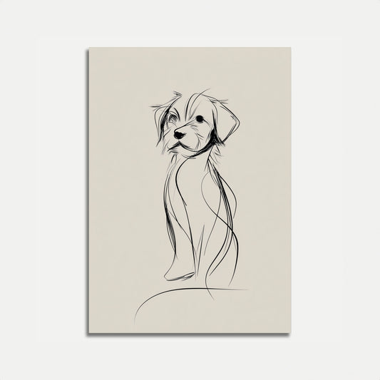 Affiche de croquis de chien stylé