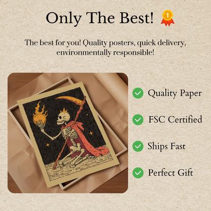 Skeleton King Cosmic Flame Poster