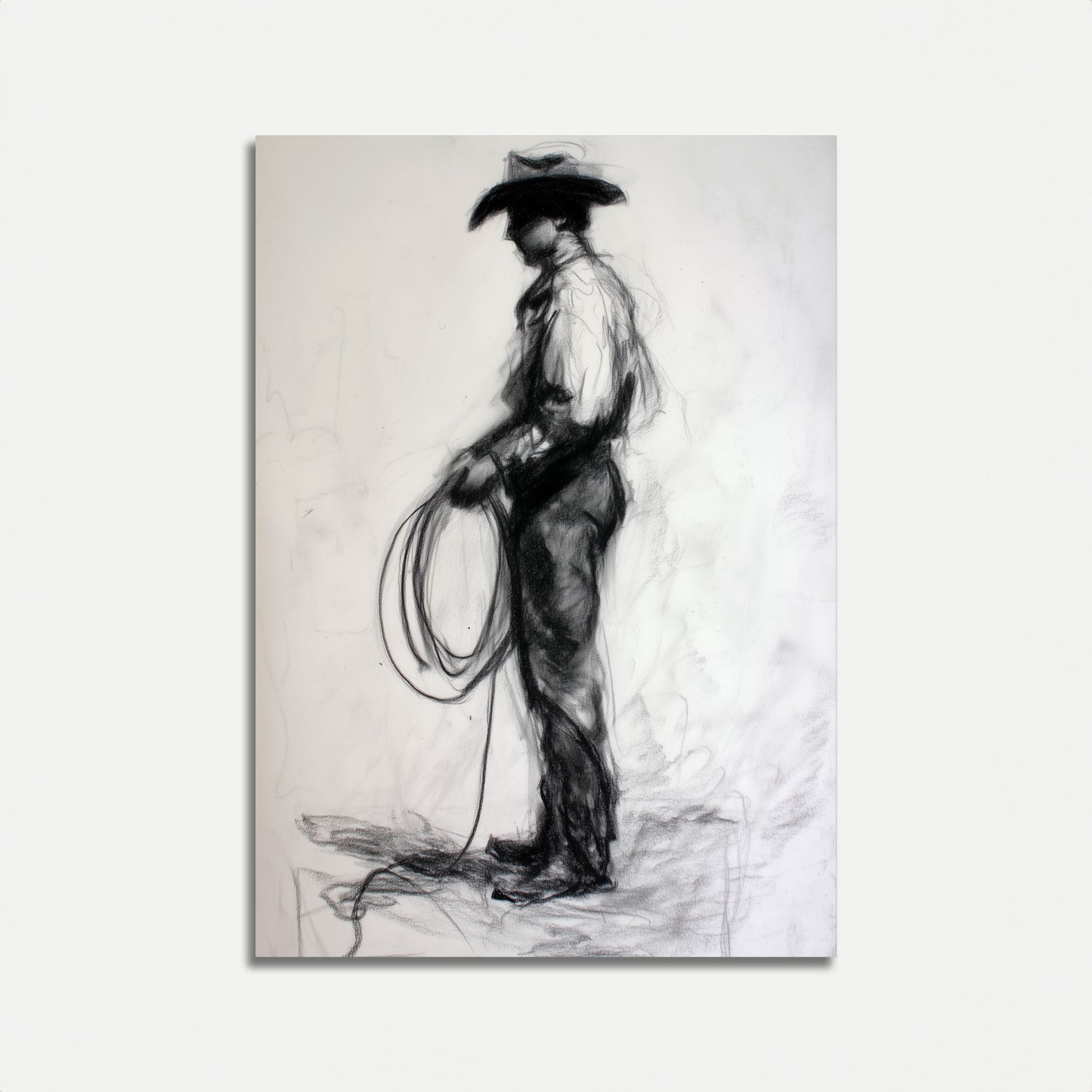 Einsamer Cowboy Skizze Poster