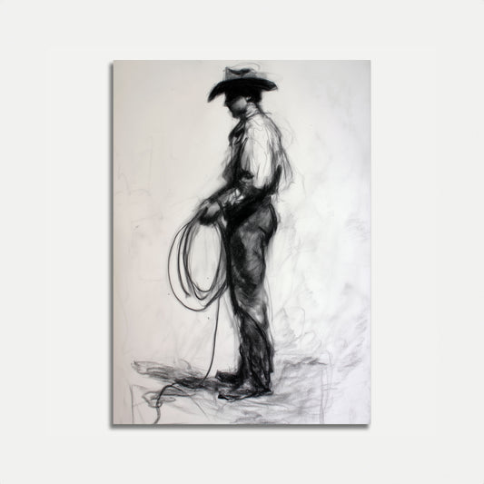 Einsamer Cowboy Skizze Poster
