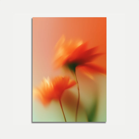 Orange Blurred Floral Motion Poster