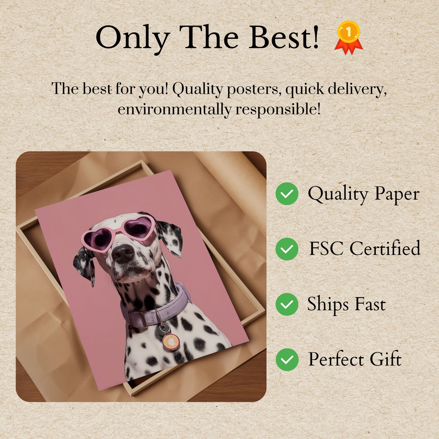 Póster con gafas de sol estilo dálmata