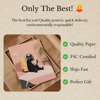 Cool Cat Coffee Companion Poster