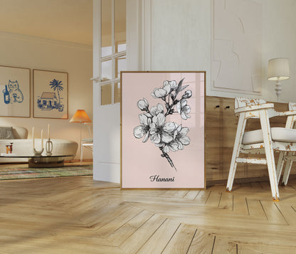 Elegante póster botánico de Hanani Blossom