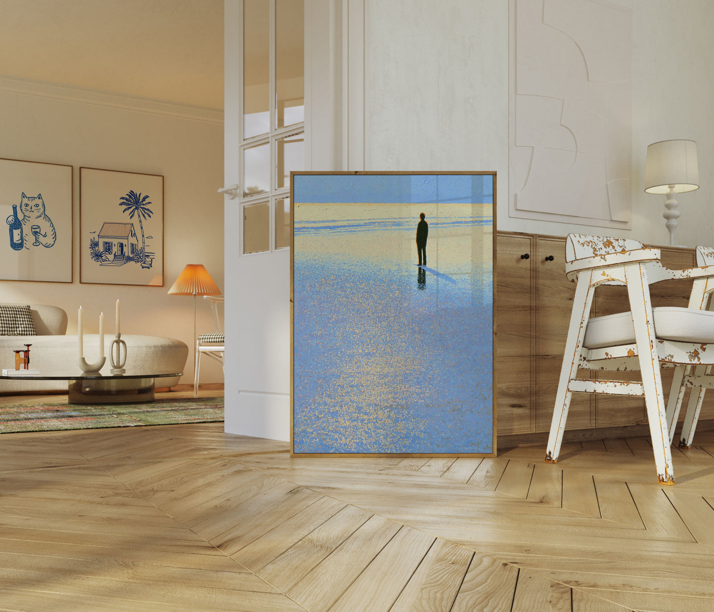 Affiche : Figure solitaire sur la plage