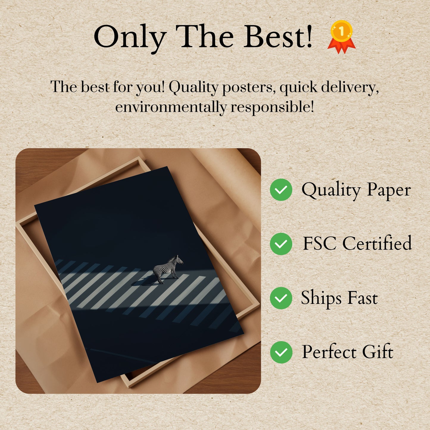 Urban Crossing Zebra Poster