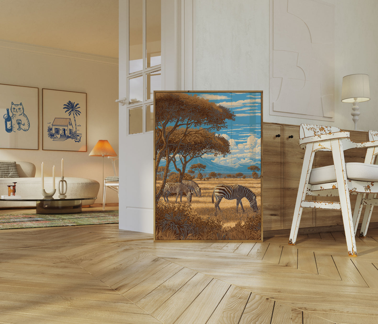 African Savanna Zebra Poster