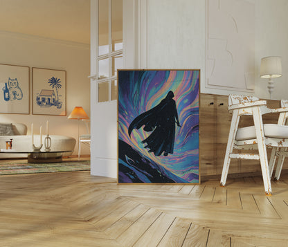 Póster de Surfista en Olas Cósmicas