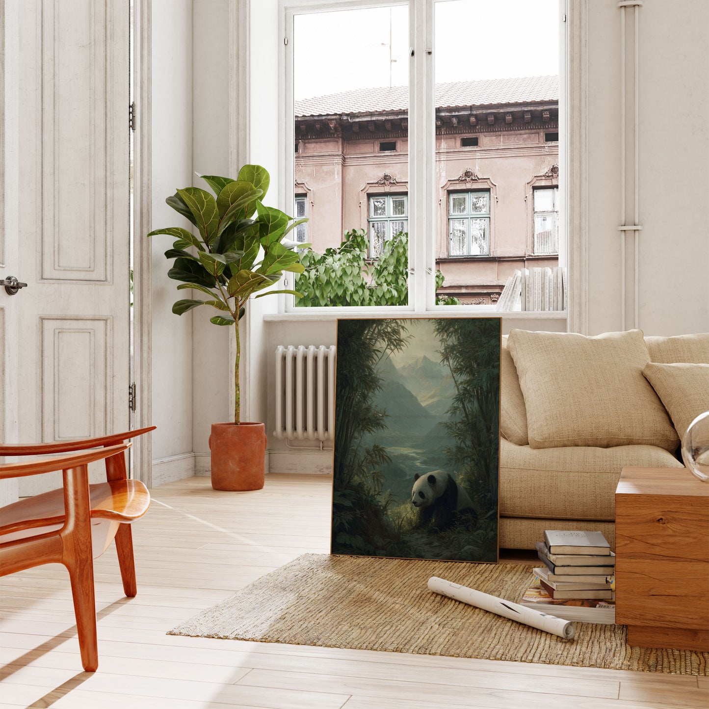 Affiche du panda des montagnes brumeuses