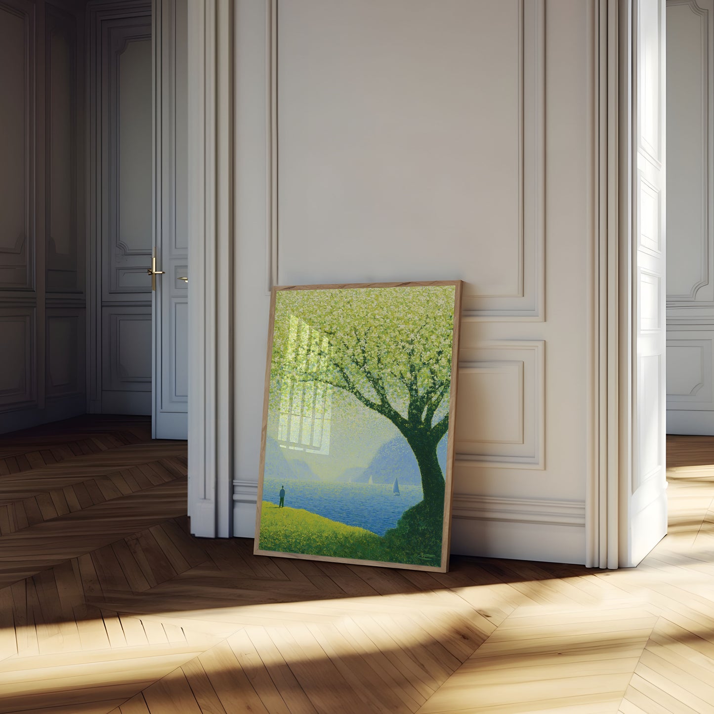 Serene Lakeside Tree Poster