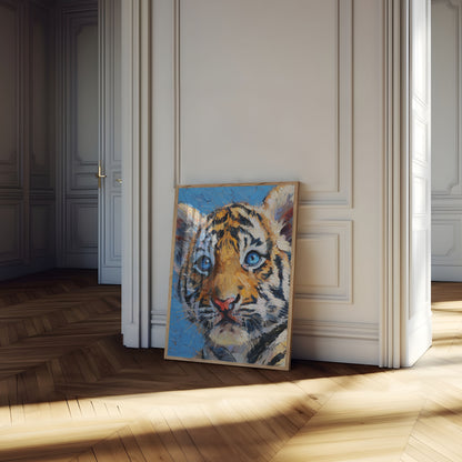 Poster Tigre con Occhi Blu Affascinanti