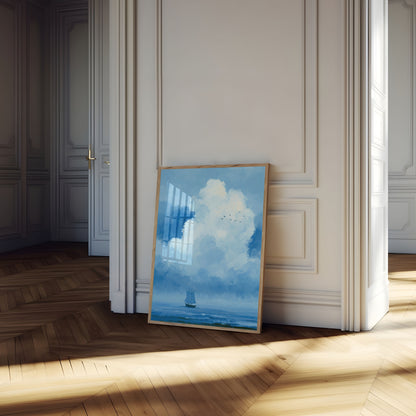 Póster Velero Bajo Nubes Dramáticas