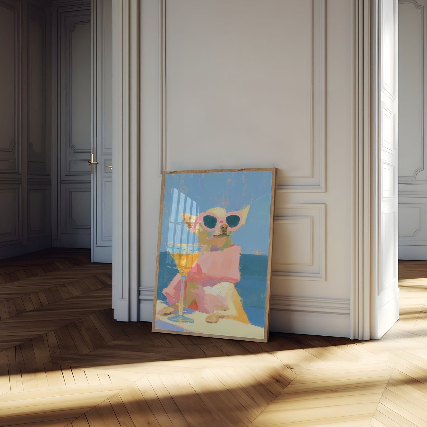 Stilvoller Chihuahua Strandparty Poster