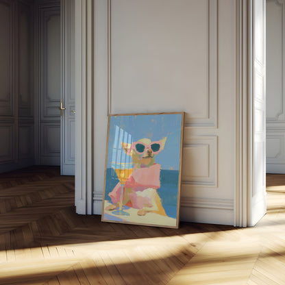 Stilvoller Chihuahua Strandparty Poster