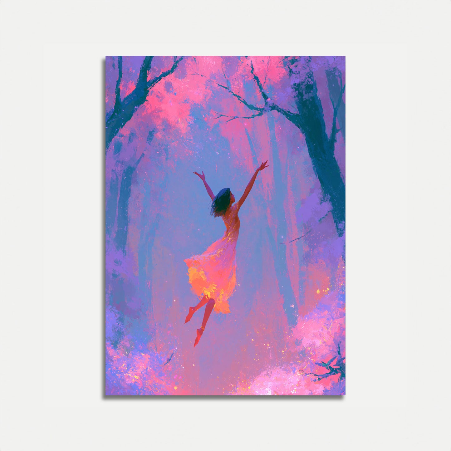 Dancing Woman Forest Light Poster