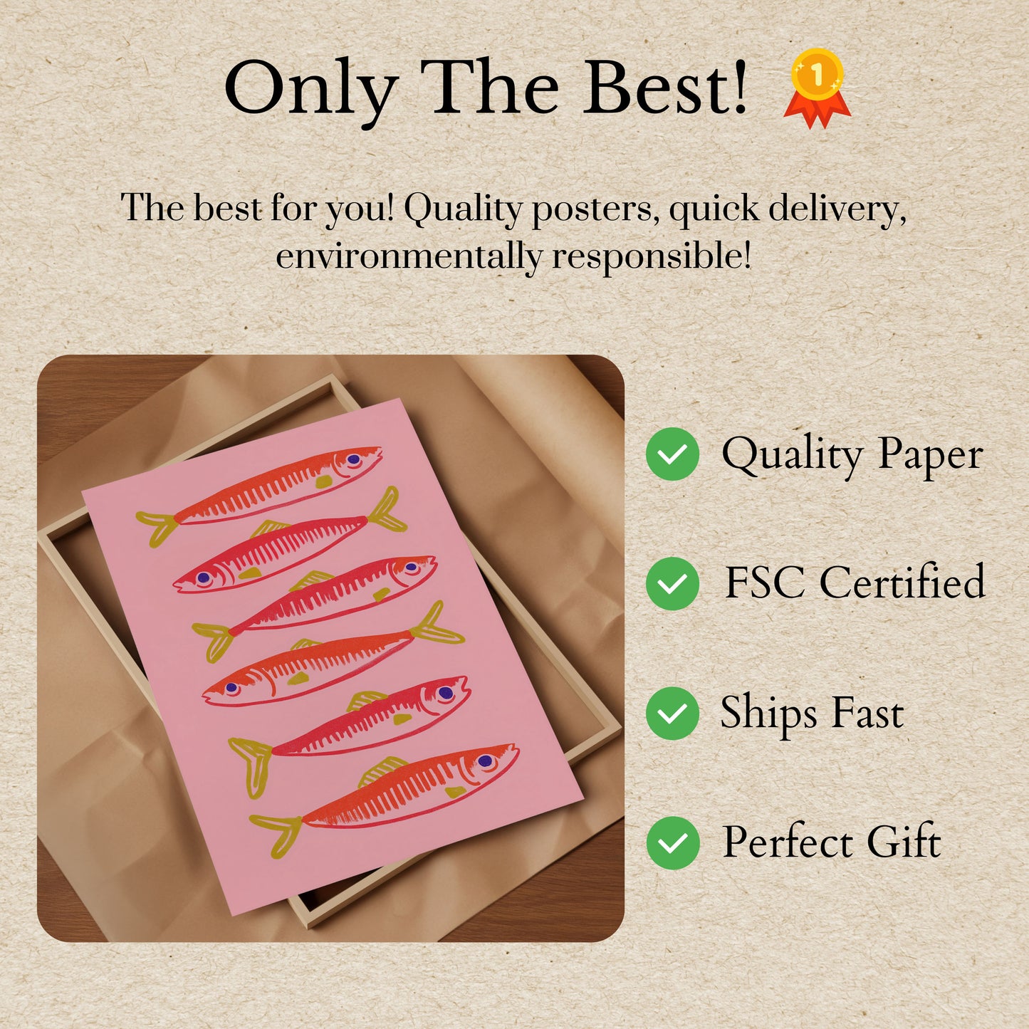 Vibrant Sardines Ocean Poster