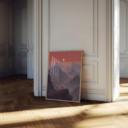 Solitary Wanderer Mountain Valley Poster