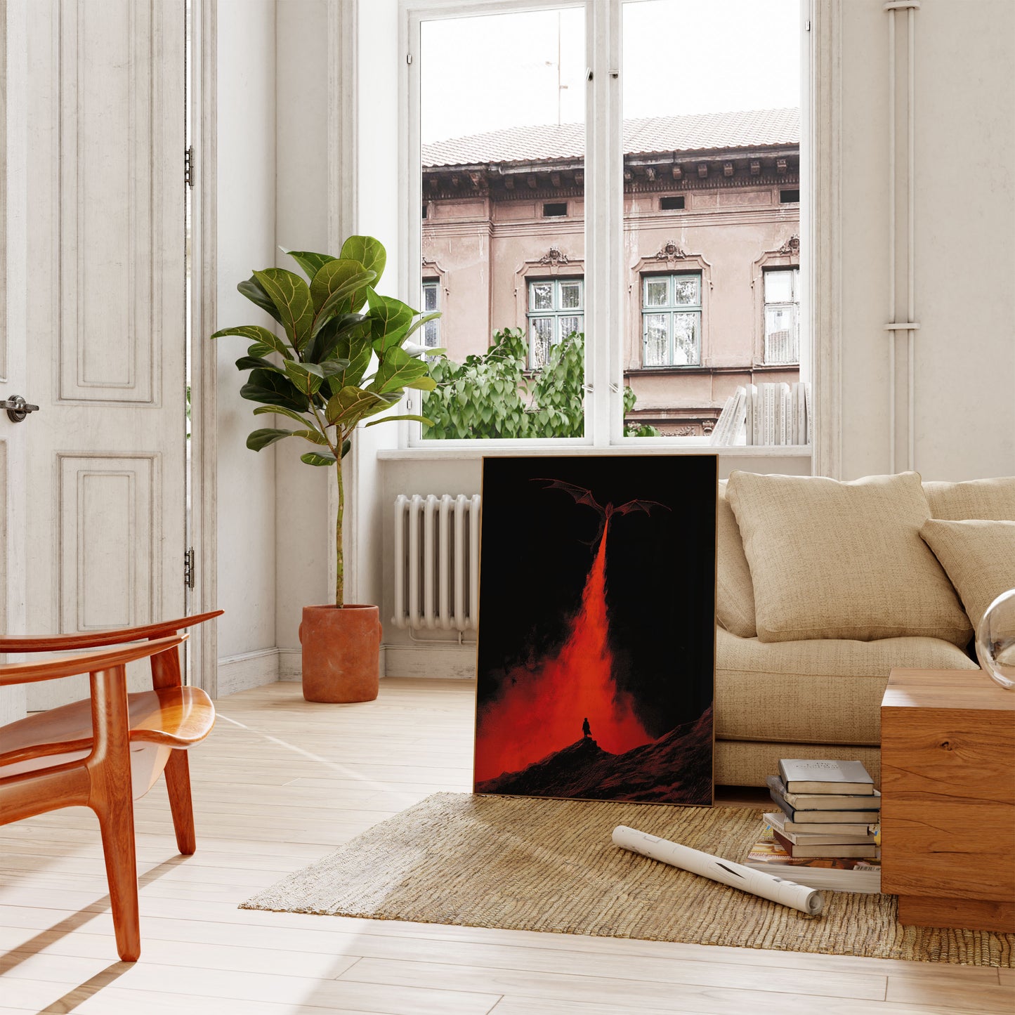 Póster de Fuego de Dragón Carmesí