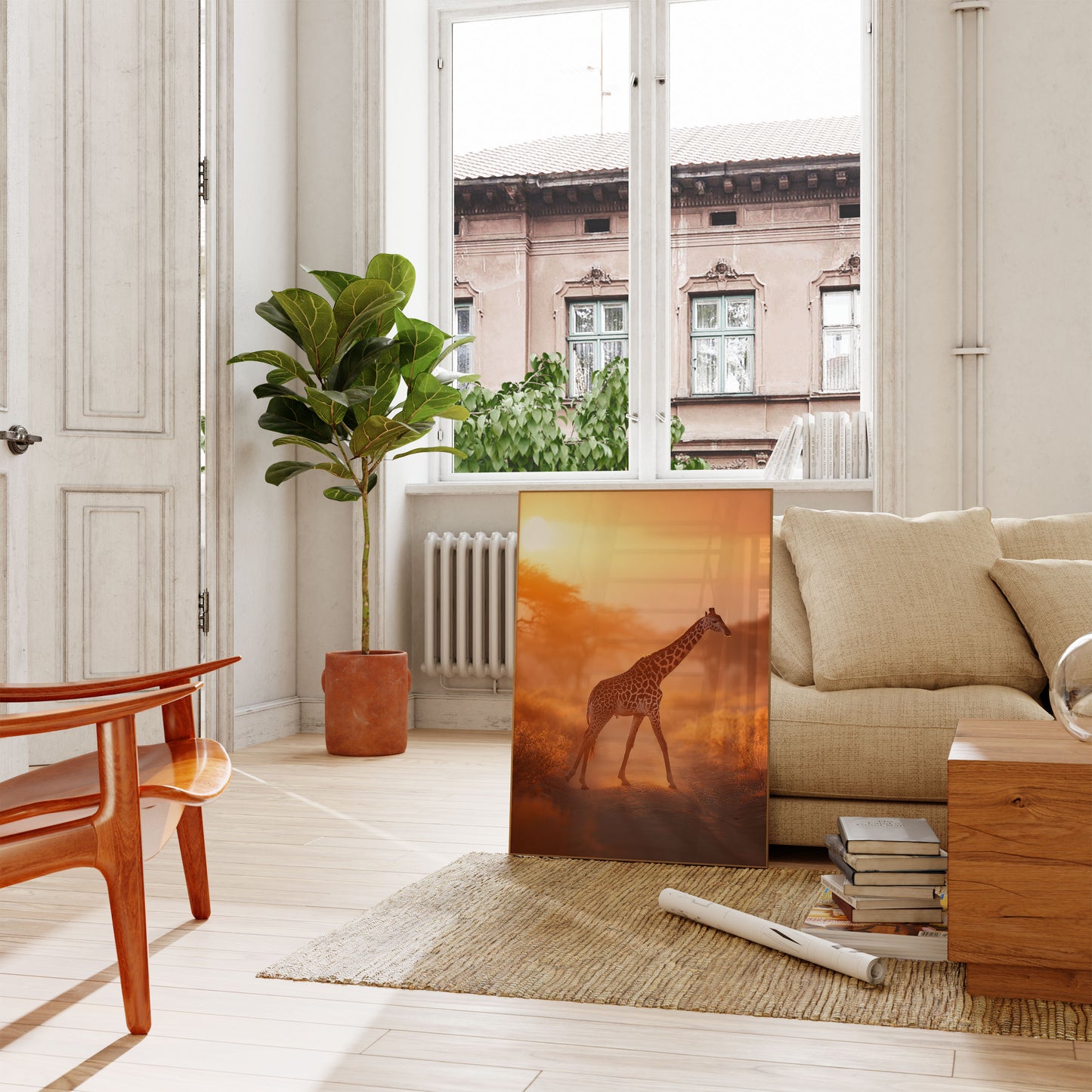 Golden Savanna Giraffe Poster